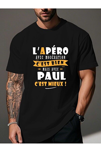 Sovae Paul Fun French Name Printed Ruffled Men's T-Shirt