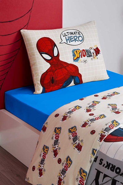 Özdilek Spiderman Web Sling Tek Kişilik Lisanslı Lastikli Çocuk Nevresim Takımı