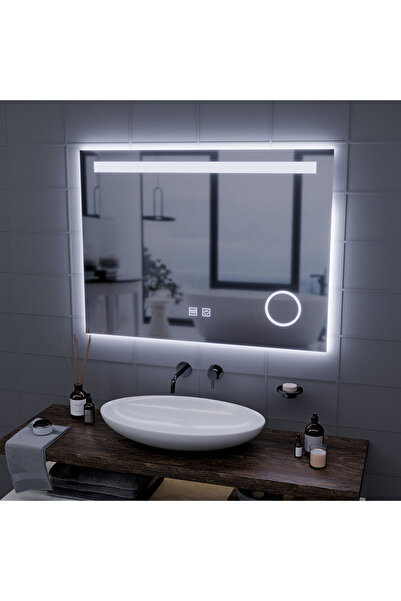 Alessandro DESIGN Oglinda LED Rectangulara, 80x60cm, Piano Touch, Sistem Deza...