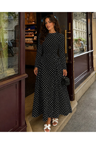 D'RECCY Women's Polka Dot Long Tunic Dress