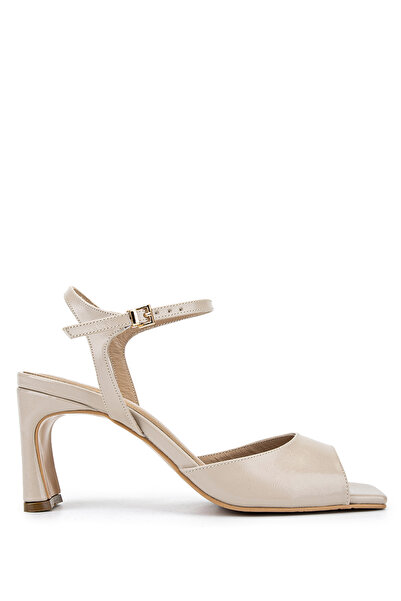 Tamer Tanca Women's Leather Beige Heeled Shoes