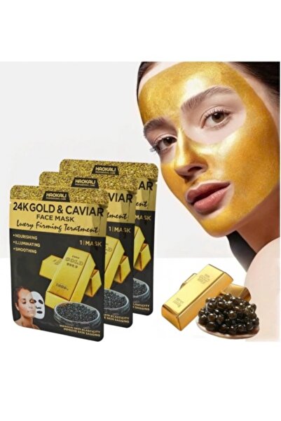 haokali Mască de față 24K Gold&Caviar Face Mask - 10 bucati
