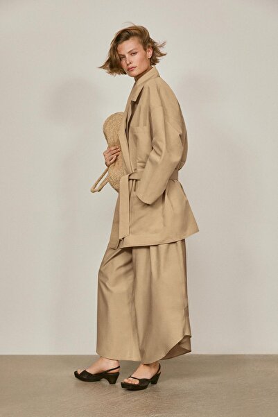 Massimo Dutti Oversize pamuklu keten ceket - LIMITED EDITION