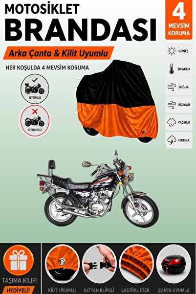 Cemku Double Black Top - Orange Bottom, Rear Bag Compatible Kuba Kb150-25 Mot...