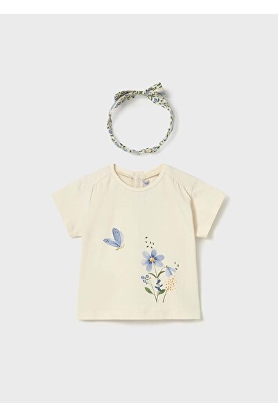 MAYORAL Baby Girl Tshirt with Headband Beige