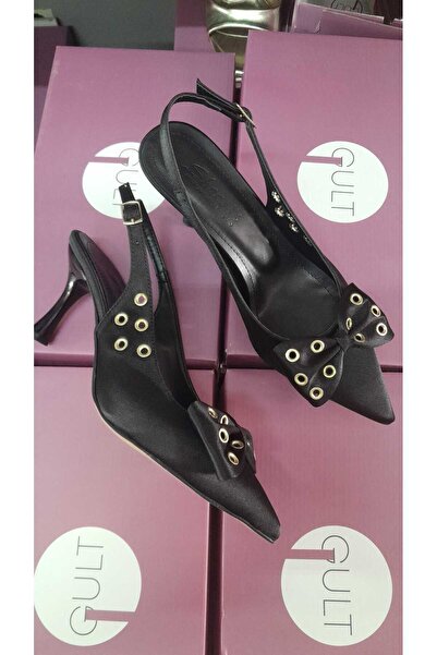 GULT Women's Bowknot Studded Satin Shoes