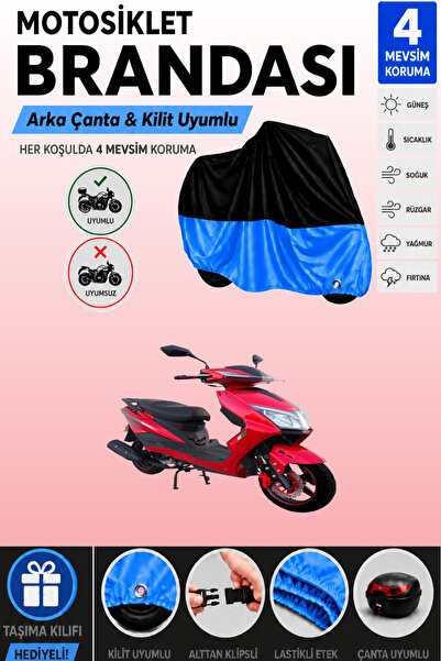 Cemku Double Black Top - Blue Bottom, Rear Bag Compatible Motolux Nirvana Pro...