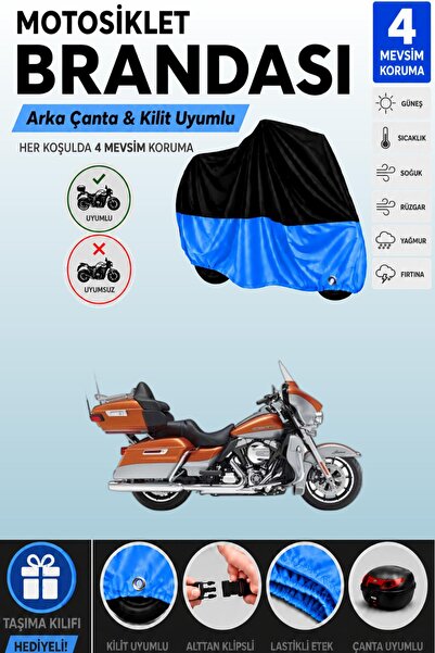 Cemku Double Black Top - Blue Bottom Harley-Davidson Flhtk Electra Glide Ultr...