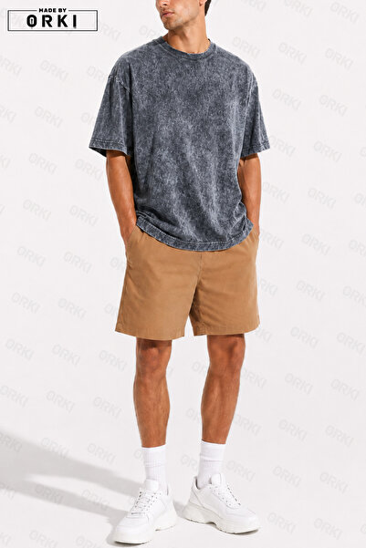 EFFRENATU Men's Oversize Relaxed T-Shirt Shorts Set 2-Piece Premium Summer Co...