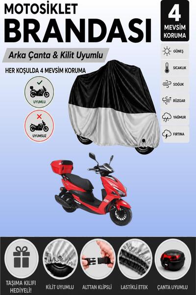 Cemku Double Black Top - Gray Bottom, Rear Bag Compatible Kuba Pesaro 125 X M...