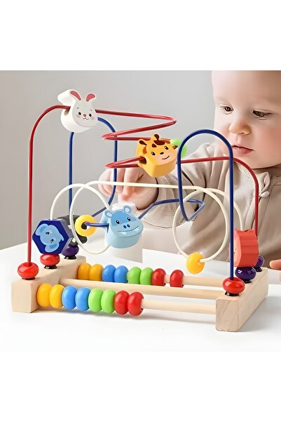 KidProtect Jucarie Motrica Educativa Spirala Copii, Jungle Maze, Din Lemn, Ti...