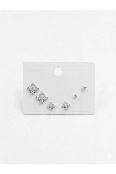 atastore2017 Flower Detailed Six-Piece Earrings