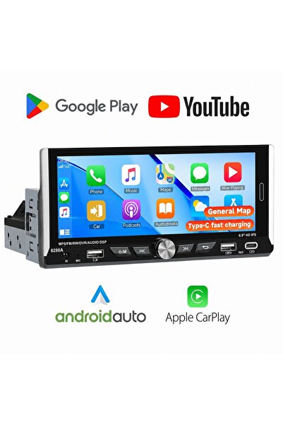 Mehter Aks-690 4/64gb Android İnce Kasa Mini Ekran 6''inch Tek DİN Oto Multim...