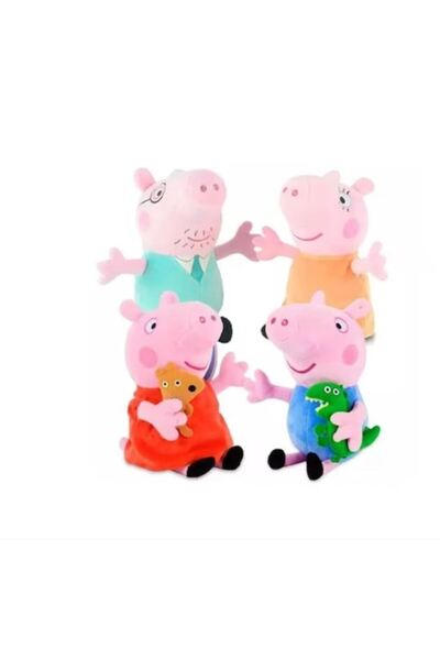 OEM Set of 4 plush toys, Happy Peppa Family 25 cm