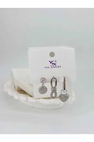 atastore2017 Heart Detailed Triple Combination Earrings