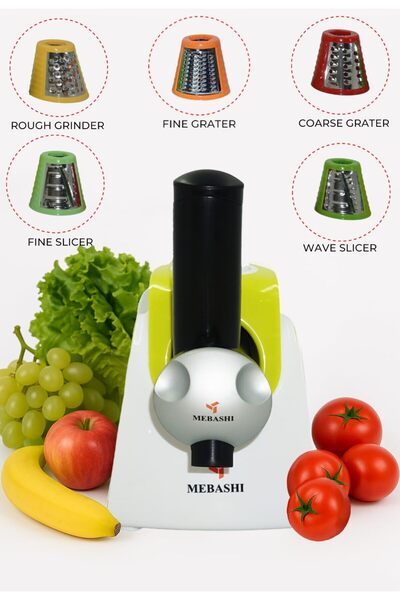 MEBASHI 2-in-1 Dessert and Salad Maker, 5 Cutting Blades, Grates, chops,150W,...