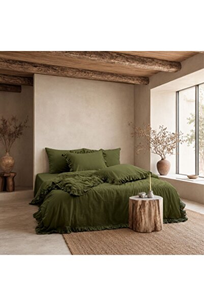 Class-Majoli Ruffled bed linen for 1 person, 100% pre-washed ranforce Cotton ...