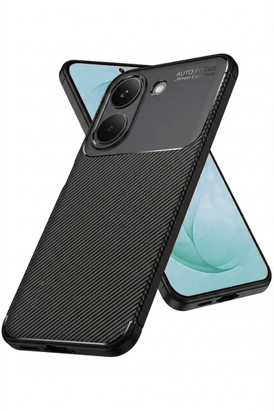 Poco X8 Pro Compatible Camera Shielded (Carbon Design) Protective Luxury Silicone Case
