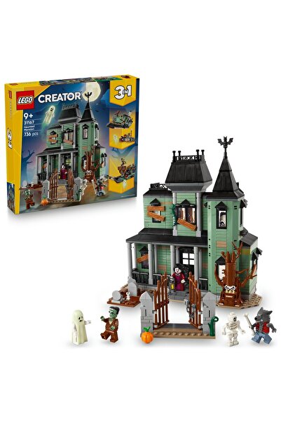 LEGO Creator 3 în 1 31167 Casă Bântuită 736 piese – Modele de Tren și Navă