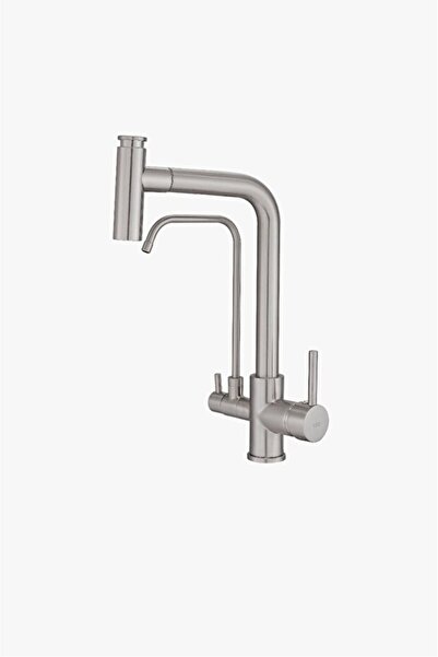 vb vitrinbanyo İnox t Purified Spiral Kitchen Faucet with Double Outlet Pull-...