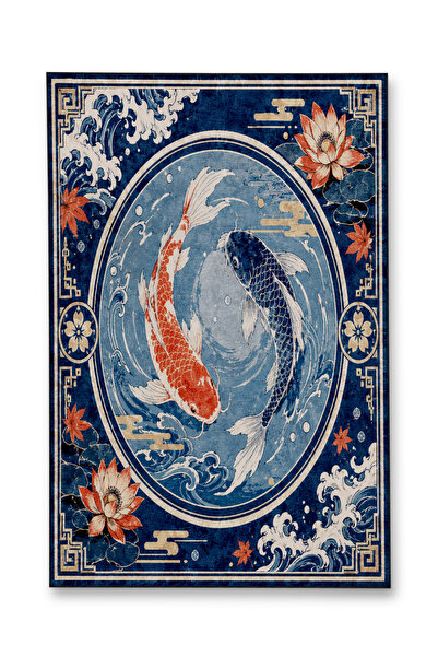 Rugs Modern Halı SDT Balık Tema Desenli Modern Dokuma Taban Dekoratif Halı mo...