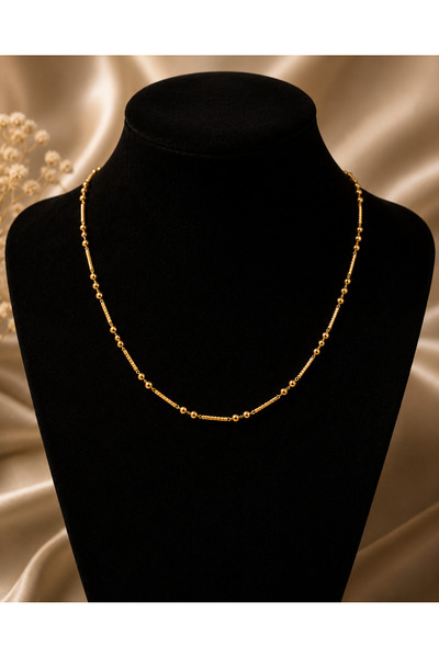 OEM Colier Minimalist Placat cu Aur 14K, Lănțișor Elegant cu Biluțe Premium R...
