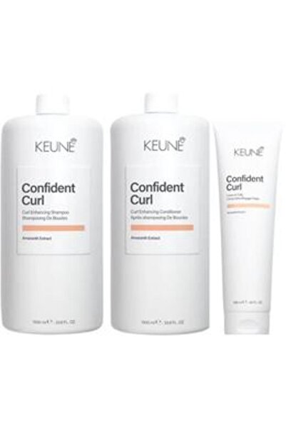 Keune Pachet pentru Par Cret - Confident Curl Curl Enhancing: Sampon 1000 ml,...