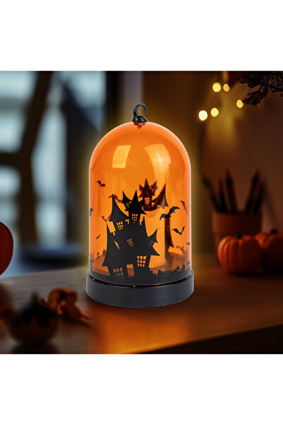 FAMİLY Decoratiune Halloween LED portocalie, 8 x 12.5 cm, cu agatatoare