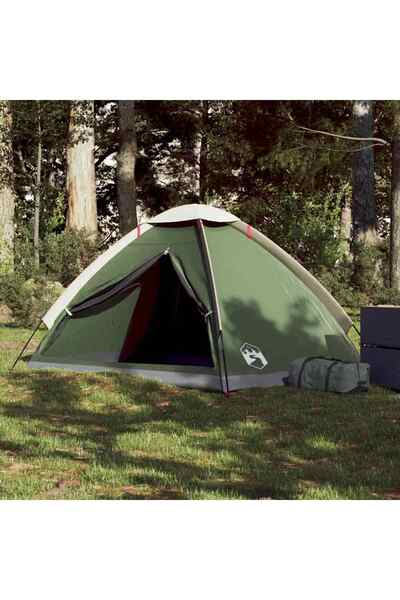 vidaxl Cort de camping cupola pentru 2 persoane, verde, impermeabil