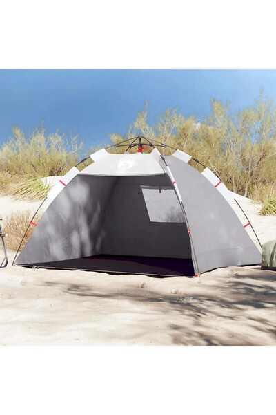 vidaxl Cort camping 2 persoane gri impermeabil setare rapida
