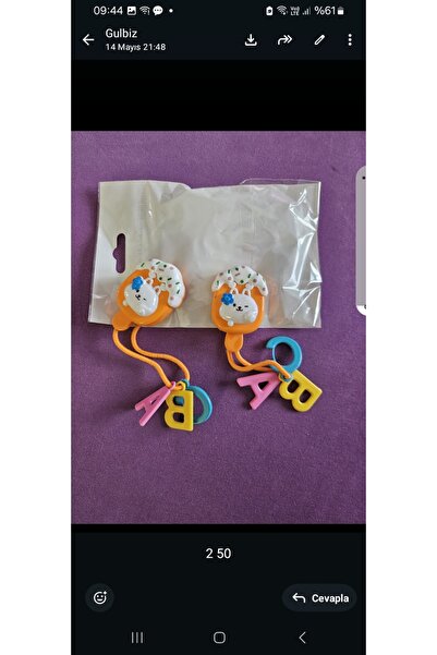 NO BRAND Orange Rabbit and Letter Double Clasps