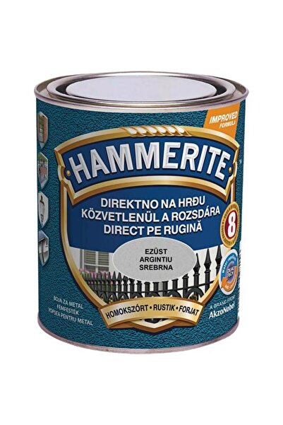 Hammerite Vopsea metalică, Efect fier forjat 0.75L, Hammerite, Argintiu / 509...