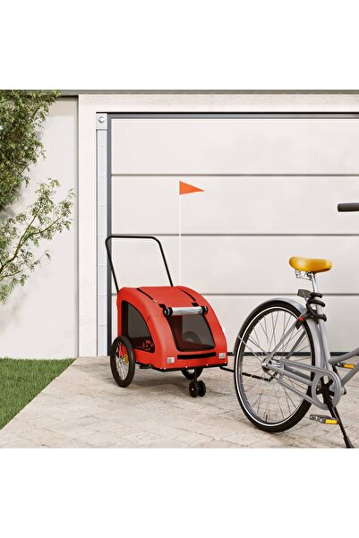 vidaxl Remorcă de bicicletă animale portocaliu/gri, textil oxford/fier