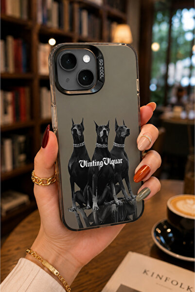Caseji iPhone 13/14 Uyumlu Köpekler Tema Silikon Kenar Sert Arka Anti Düşme T...