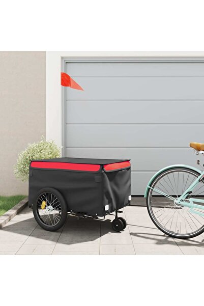 vidaxl Bicycle trailer, black and red, 45 kg, iron