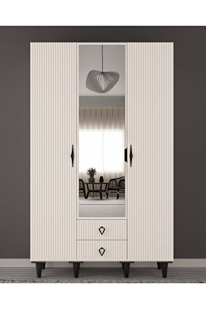 miracool Lale 3 Kapaklı Gardrop / Dolap / Komple MDF