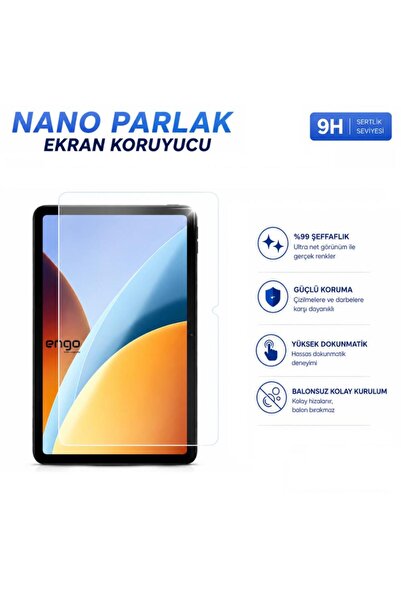 Engo Xiaomi Redmi Pad 2 Ekran Koruyucu 9H Kırılmaz Esnek Nano Cam, HD Şeffaf Tablet Koruma 9.7 İnç