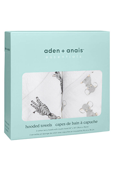 aden + anais - Essentials Hooded Towel - Pack of 2 - Safari Babes