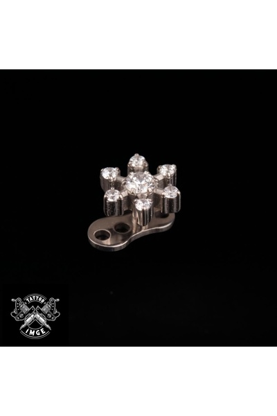 İmgePiercing Çiçek Zirkon Titanyum Dermal Piercing