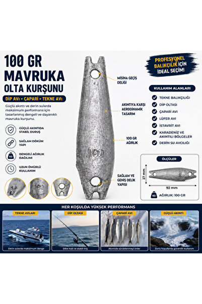 EK AV EKİPMANLARI 100 Gr Mavruka Olta Kurşunu – Dip Çapari Tekne