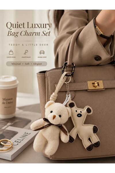Lexi Bella Gift for Lover Bag Accessory Plush Teddy Bear & Little Deer & Cat ...