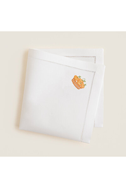 Chakra Pumpkin Embroidered Napkin 40X40 cm White
