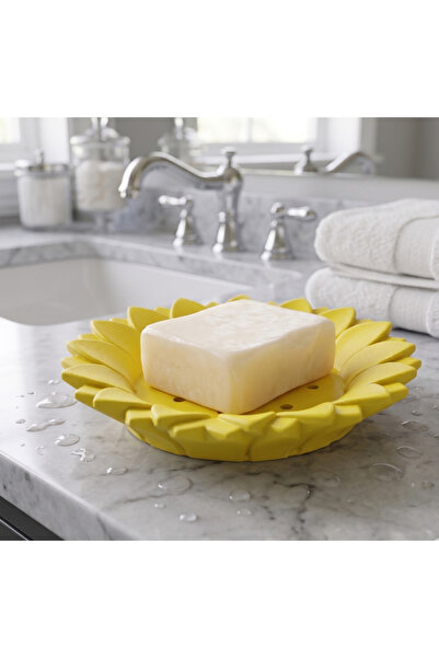 VibecraftRomania Title: Soap Holder – Organic Floral Design (Sunflower Pattern)