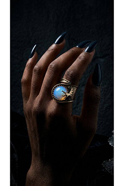 Dorvina Bronze Women's Vintage Ring Copper Antique Jewelry White Pearlescent ...