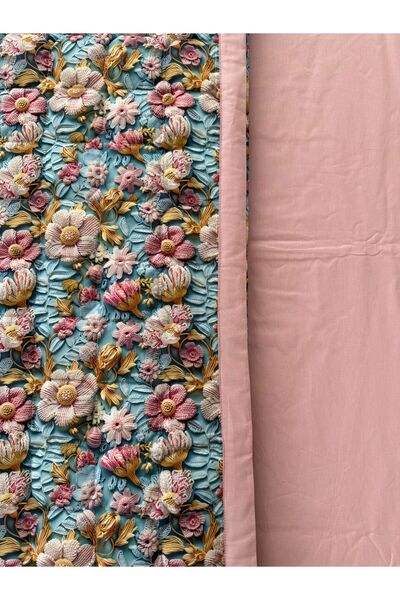 MODA çiçekli 5 boyutlu pike takımı (özel dikim)