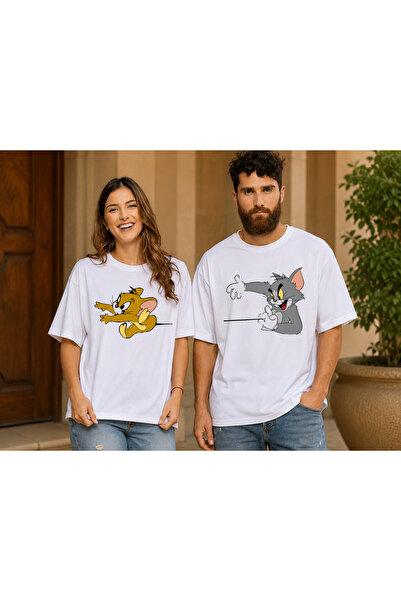 VODEXA Tricou oversize unisex TOM, imprimat, 100% bumbac, croială confortabil...