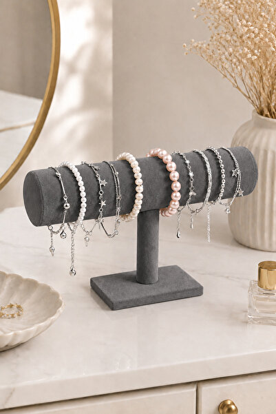 inteleven Suede Jewelry and Bracelet Stand Organizer 23X17 cm