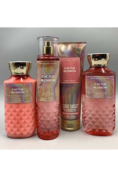Bath & Body Works رذاذ عطري برائحة زهر الصبار، جل استحمام، لوشن للجسم وكريم ل...