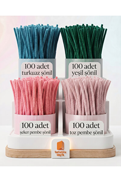 everart Şönil Seti 400 adet-100 adet turkuaz şönil,100 adet yeşil şönil 100 a...