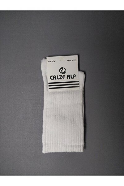 Calzealp 12-Pack Simple Long White Socks